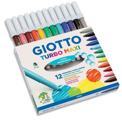 Giotto Turbo Maxi Set Da 12 Pennarelli Mondo Artista